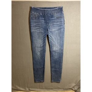 Chico's Women's Blue Denim Jeggings Pull-On Elastic Waist Size 6R S Slim Fit